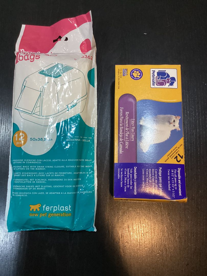 Ferplast Petmate cat litter pan tray liners plastic bags, Pet Supplies