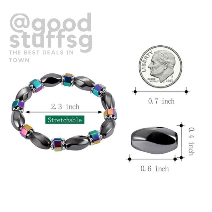 FREE Weight Loss Magnetic Bracelet Colorful Stone Hematite Round Beads Anti Fatigue Magnetic Therapy Slimming Health Care