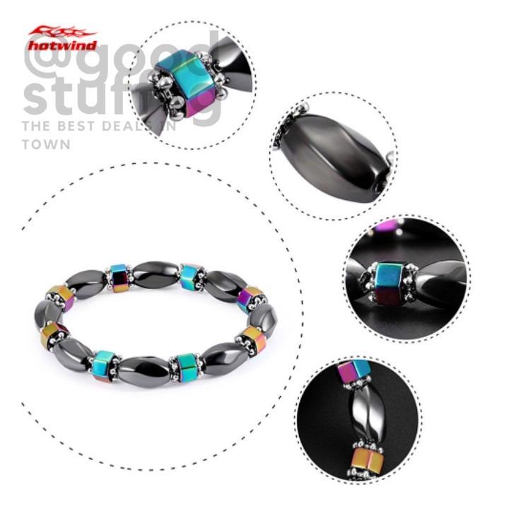 FREE Weight Loss Magnetic Bracelet Colorful Stone Hematite Round Beads Anti Fatigue Magnetic Therapy Slimming Health Care