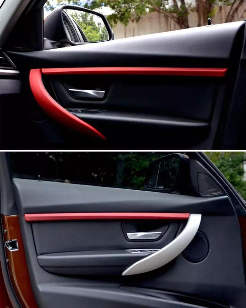 Bn 4pcs Matte Red Abs Car Interior Door