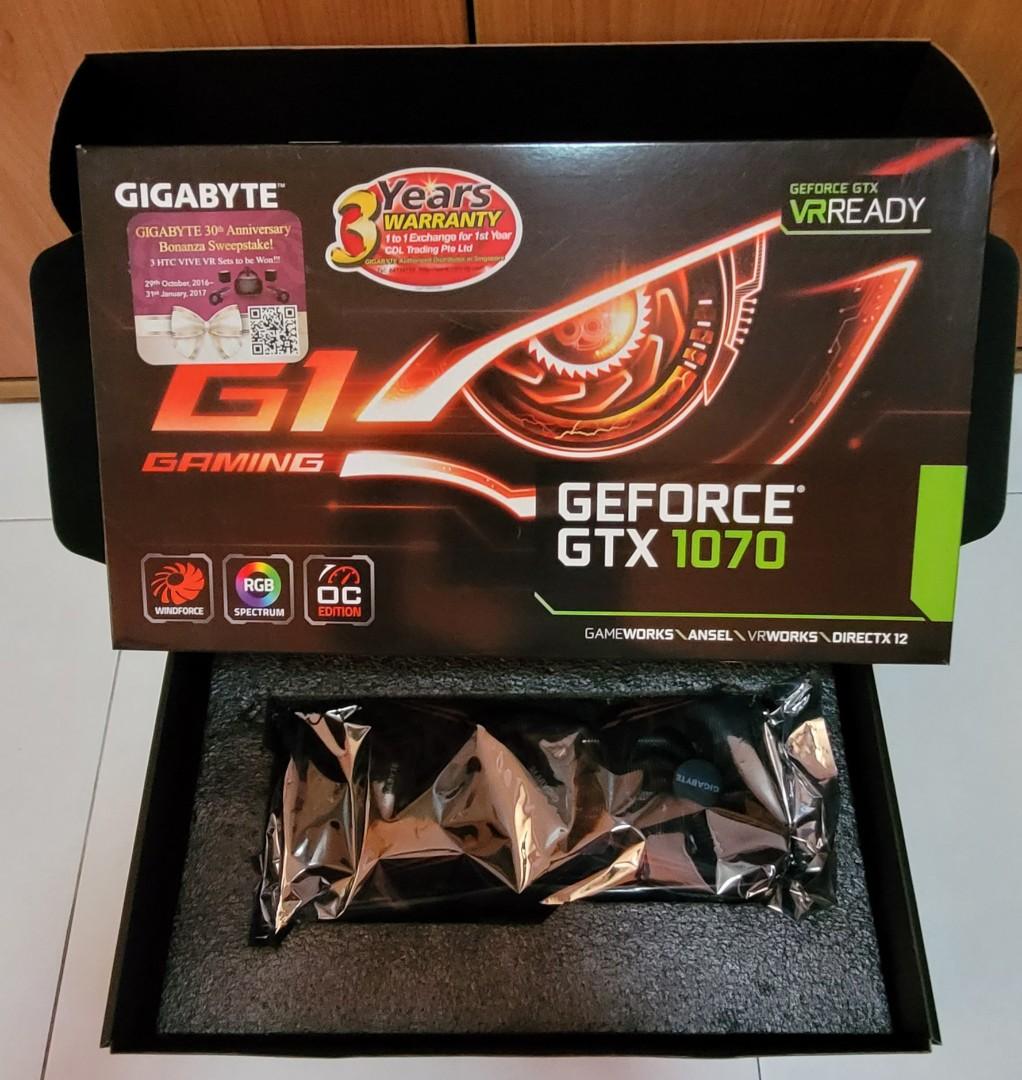 Gigabyte geforce gtx 1070 cheap g1 gaming 8gb gddr5