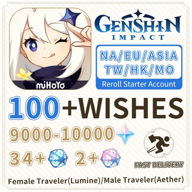Genshin Impact Account 9000 Primogems 34 Acquaint Fate 2 Intertwined Fate Reroll Starter Acc 1 Order原神自抽 Video Gaming Gaming Accessories Game Gift Cards Accounts On Carousell
