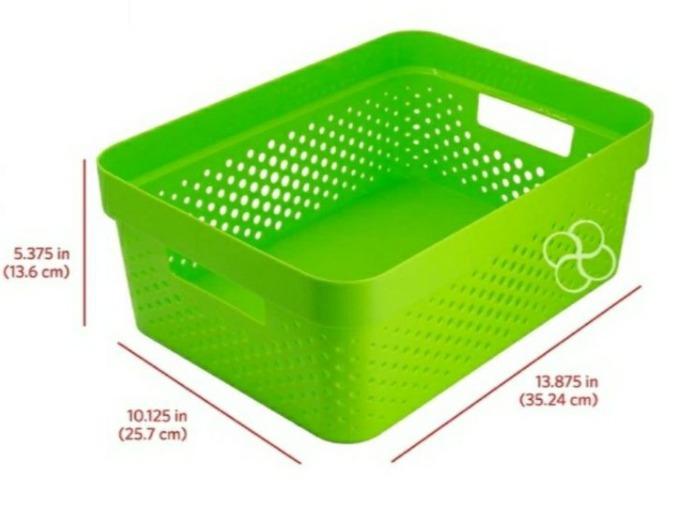 Glad Storage Basket Container - Yellow/Green, Furniture & Home Living ...