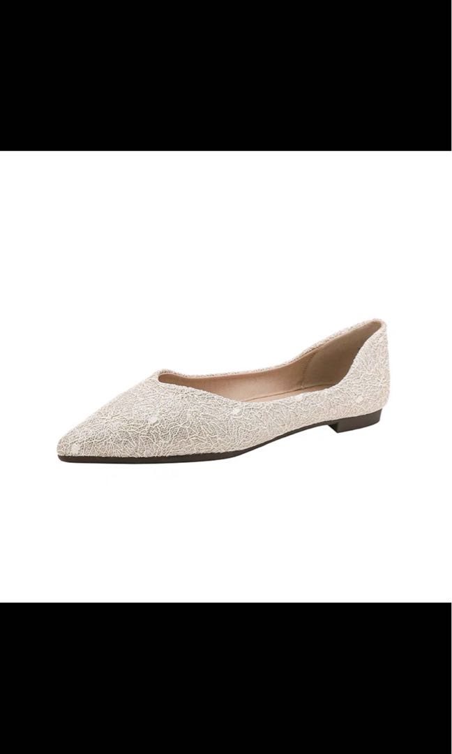 [Limited Time] Glitter Nude Flats, Women's Fashion, Footwear, Flats on