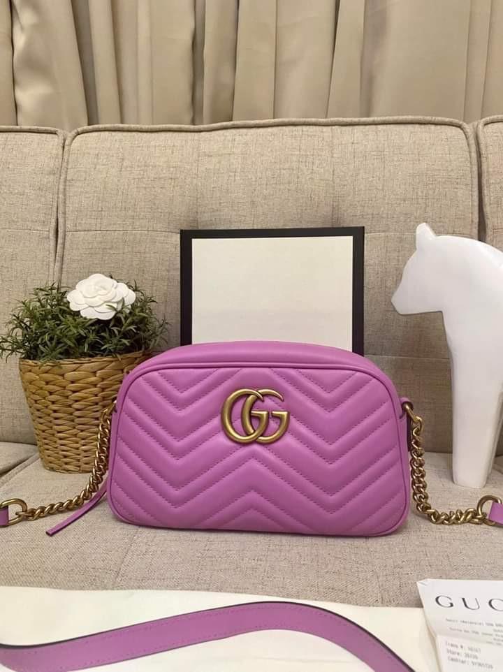 Mini GG Marmont Camera Bag Pink GHW