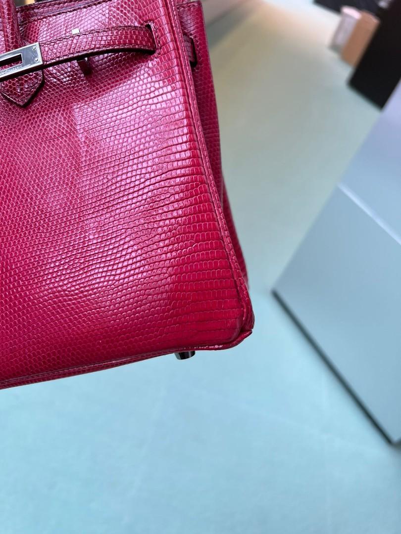 Hermes b25 lizard pink fuschia birkin exotic, Luxury, Bags