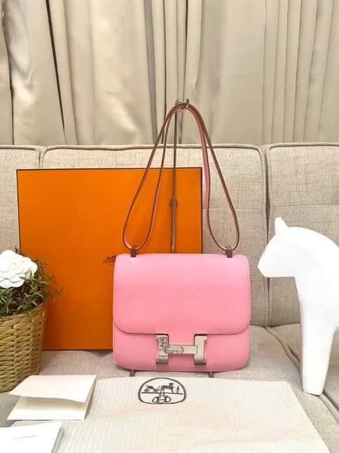 HERMES Constance 24 Rose Confetti Pink Epsom Leather Palladium