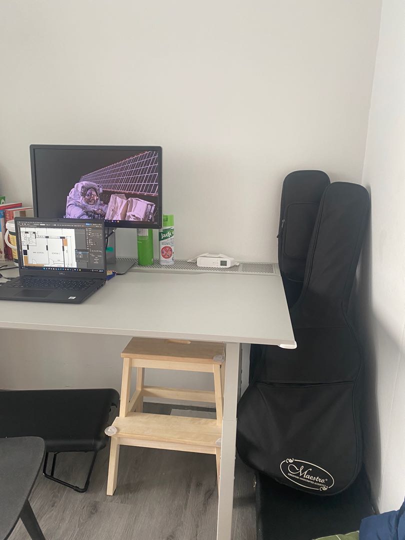IKEA Utespelare gaming desk in light grey, Furniture & Home Living
