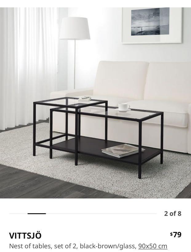 Ikea vittsjo coffee table set, Furniture & Home Living, Furniture