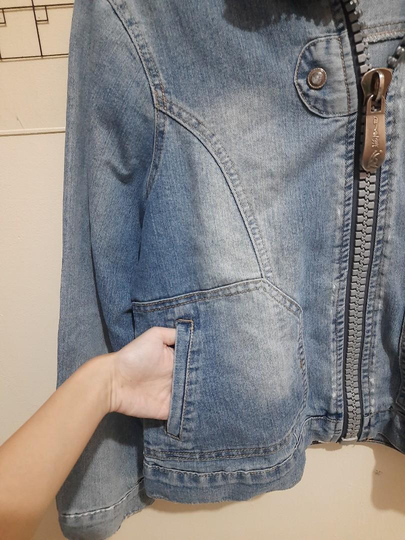 Jaket denim hoodie jeans korean street 