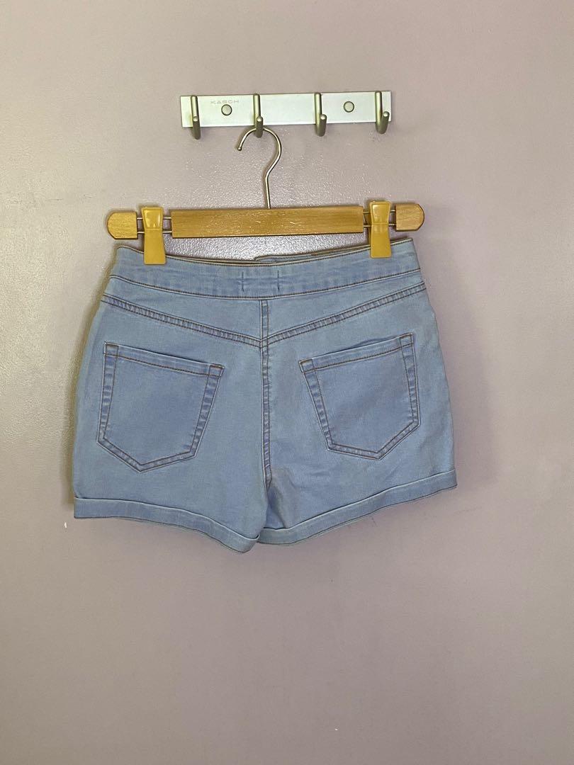 Light Blue Denim Shorts, Women's 