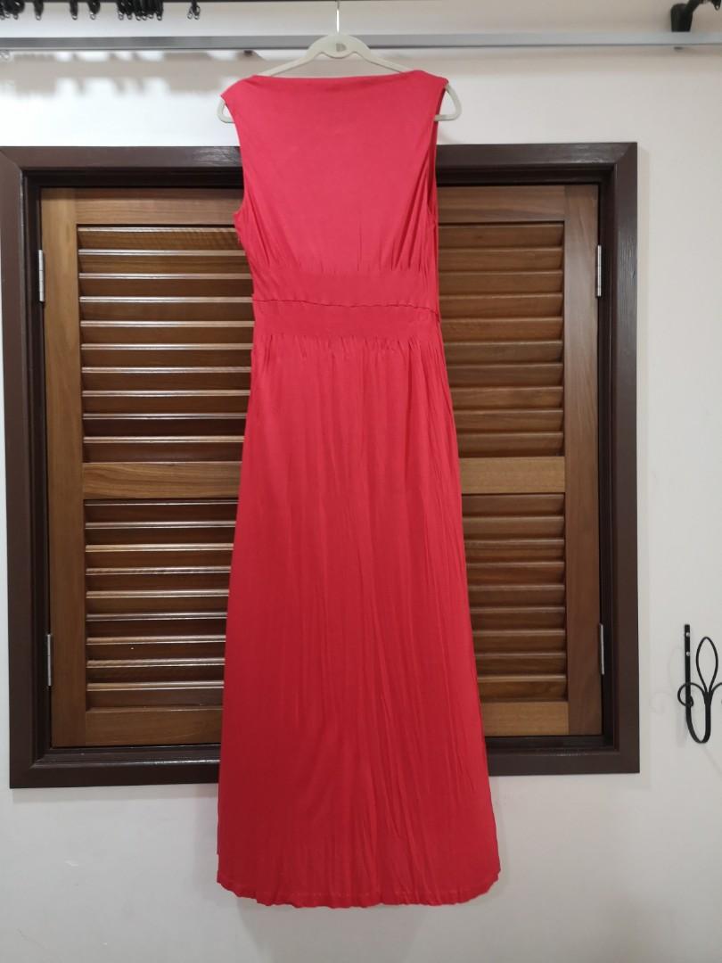 Mango red online maxi dress