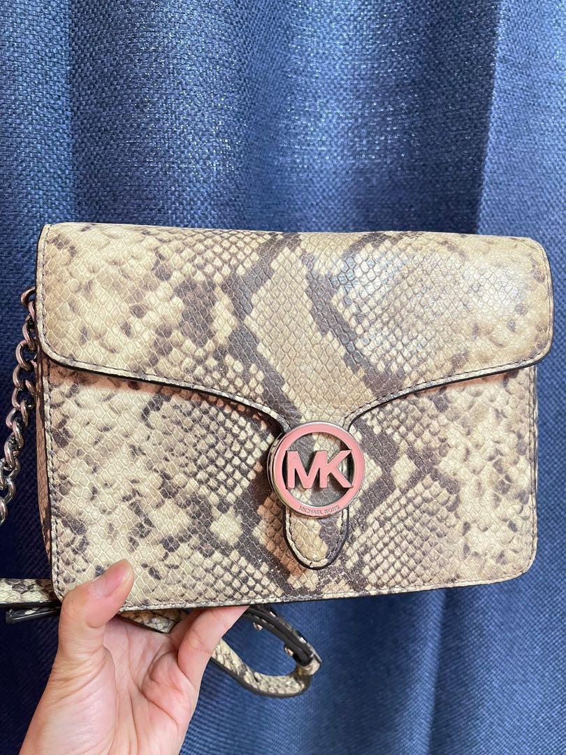 Michael Kors Python Snakeskin Cross Body Hobo Cocoa Large Handbag Purse Tote  | eBay