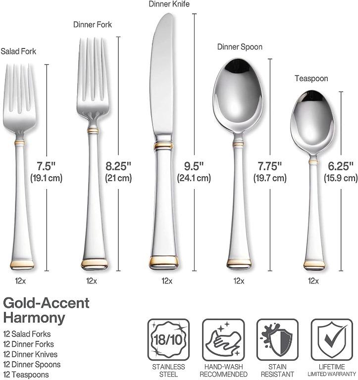 Mikasa Harmony 65 Piece Stainless Steel Flatware Set with
