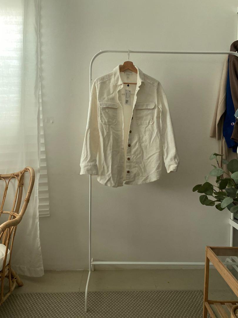 Monki corduroy jacket in offwhite 