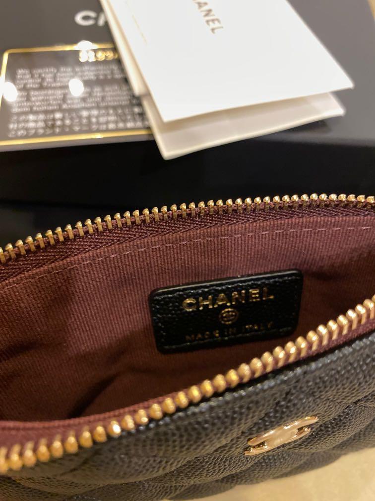 Chanel 22S Zipped Wallet / Coin Purse in Black Caviar LGHW