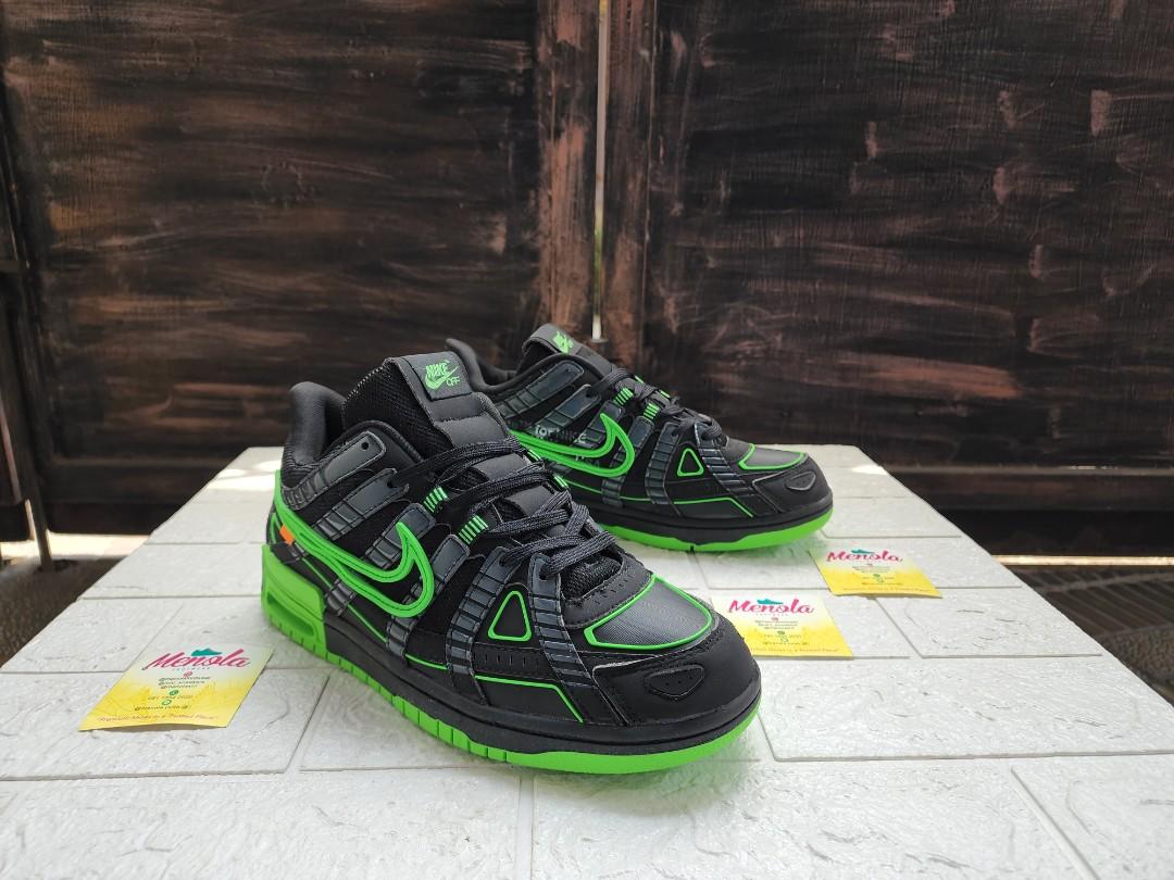 Nike air force rubber green offwhite, Fesyen Pria, Sepatu