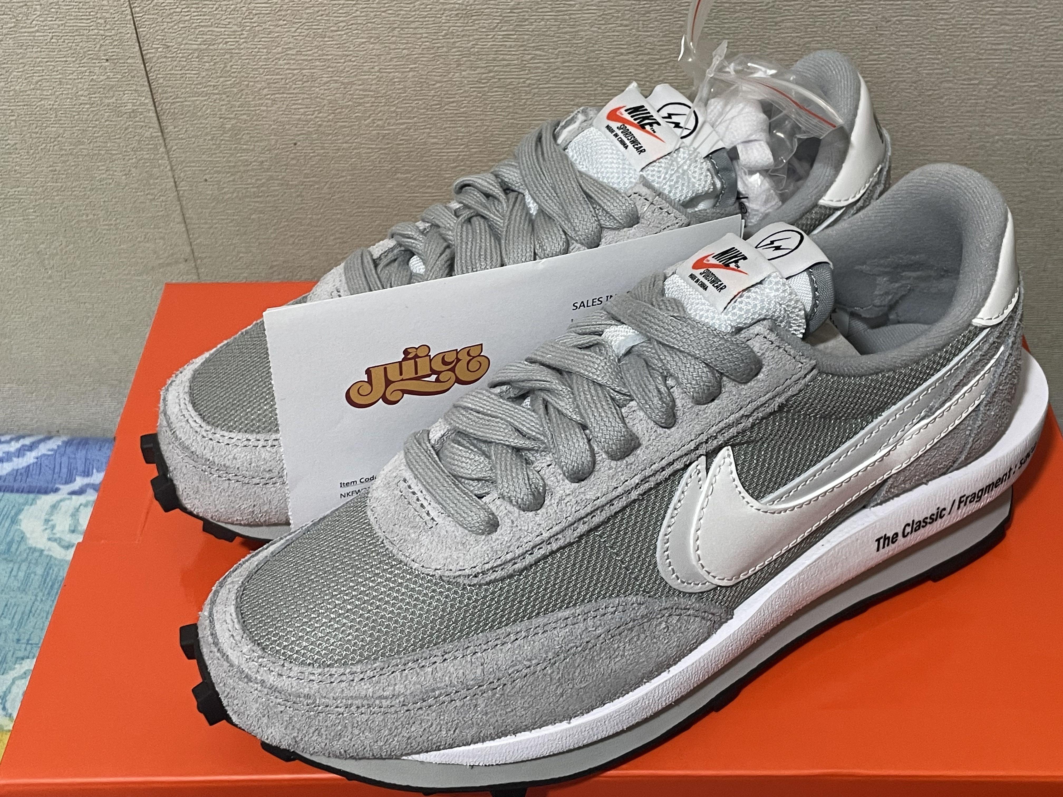 Nike Sacai Ldwaffle × fragment grey Us7, 男裝, 鞋, 波鞋- Carousell