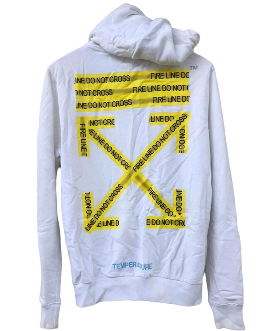 Off White Barricade Tape Hoodie 