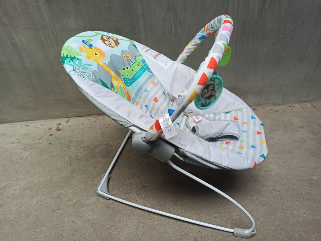 Original Bright Start Safari Vibrating Baby Bouncer, Babies & Kids
