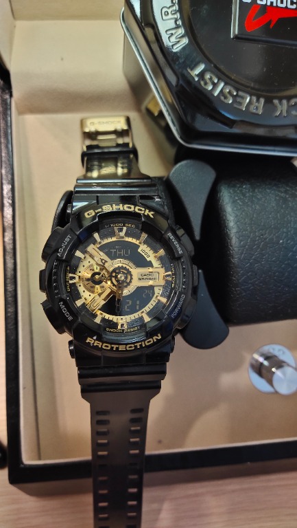 G shock original black gold top