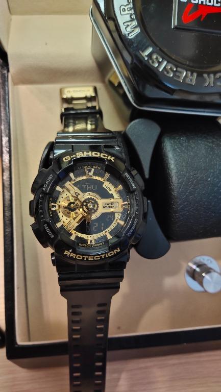 Original CASIO G Shock Watch GA 110GB 1A Black Gold