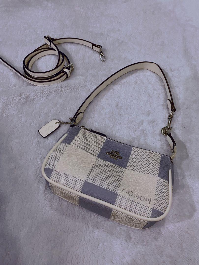 Coach blue white checkered bag store