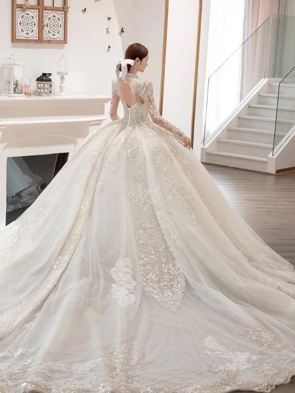 White sequin bridal best sale dress