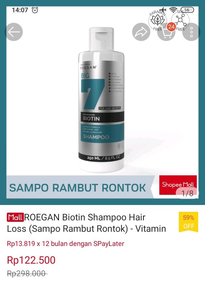 PRELOVED 80 ROEGAN Biotin Shampoo Hair Loss (Sampo Rambut Rontok