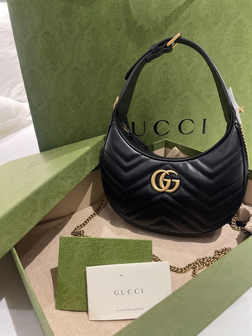 Rare Gucci marmont half-moon-shaped mini bag Authentic from Italy ...
