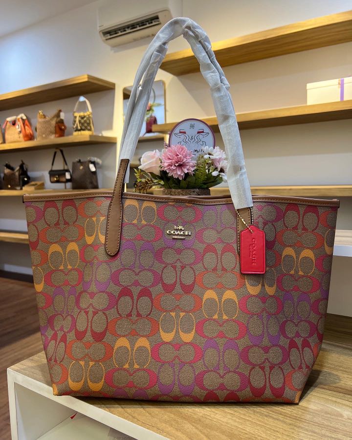 Coach tote rainbow top