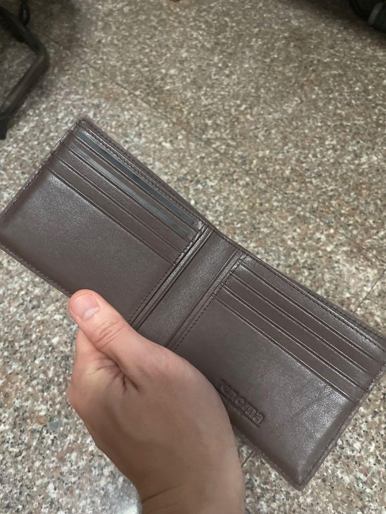 100% Genuine Mens Cow Leather Wallet Color Brown 11x9.5cm 