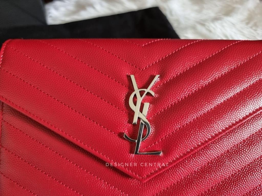 1 2 3 4 5 envelope chain discount wallet in grain de poudre embossed leather
