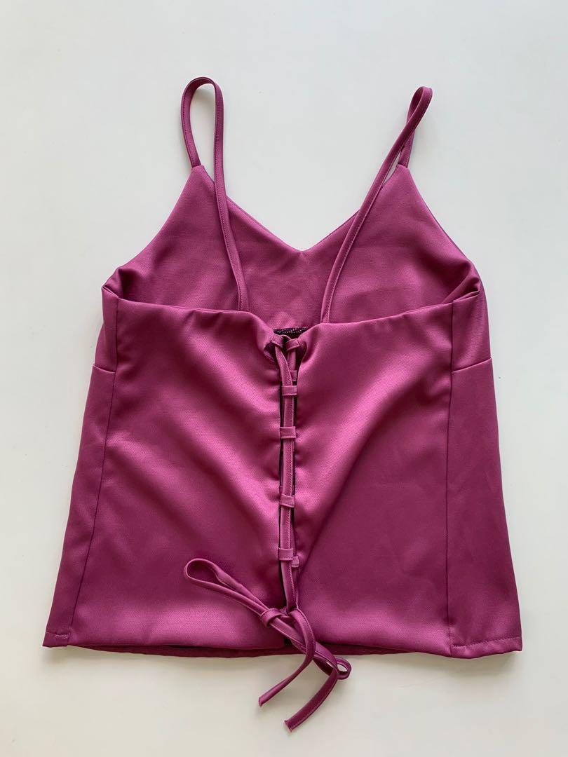 burgundy satin shirt womens
