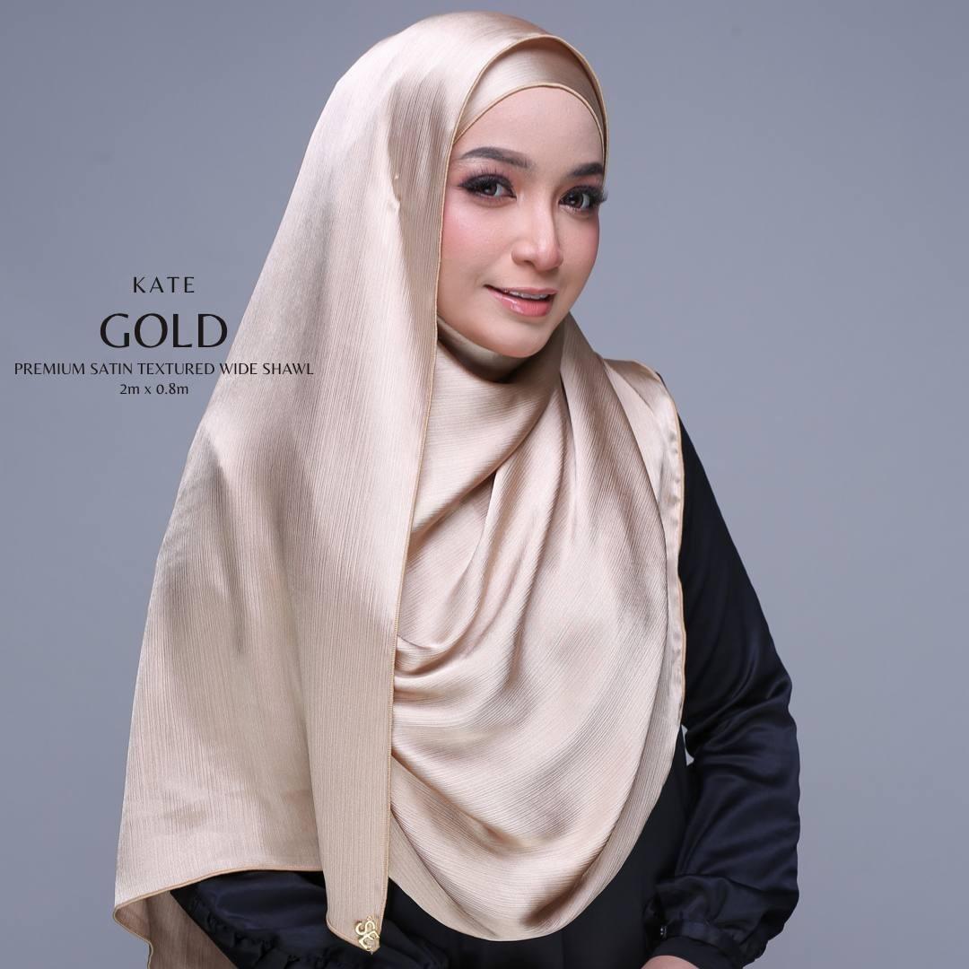 Satin Textured Wide Shawl Hari Raya Collection, Women's Fashion