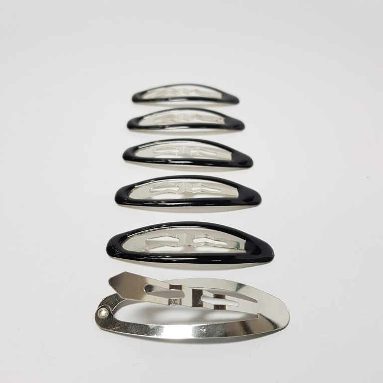 SINMA Oval Basic Hair Clips Brown [ 6 snap hair clips] Made in Korea