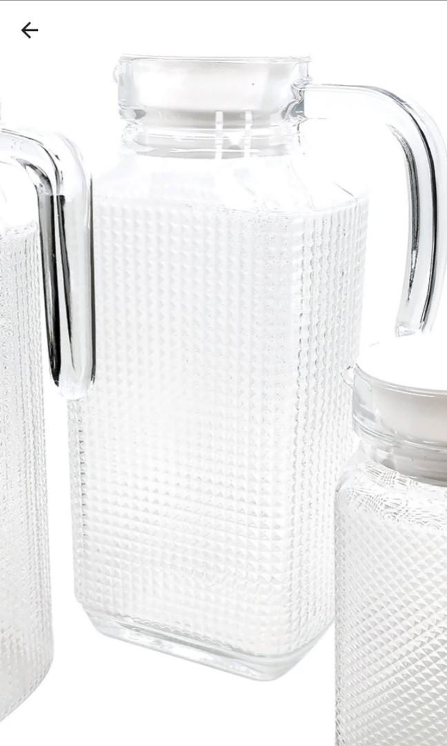 Slique Premium Glass Pitcher with Lid 1,000ml BPA FREE Lead Free, Furniture & Home Living