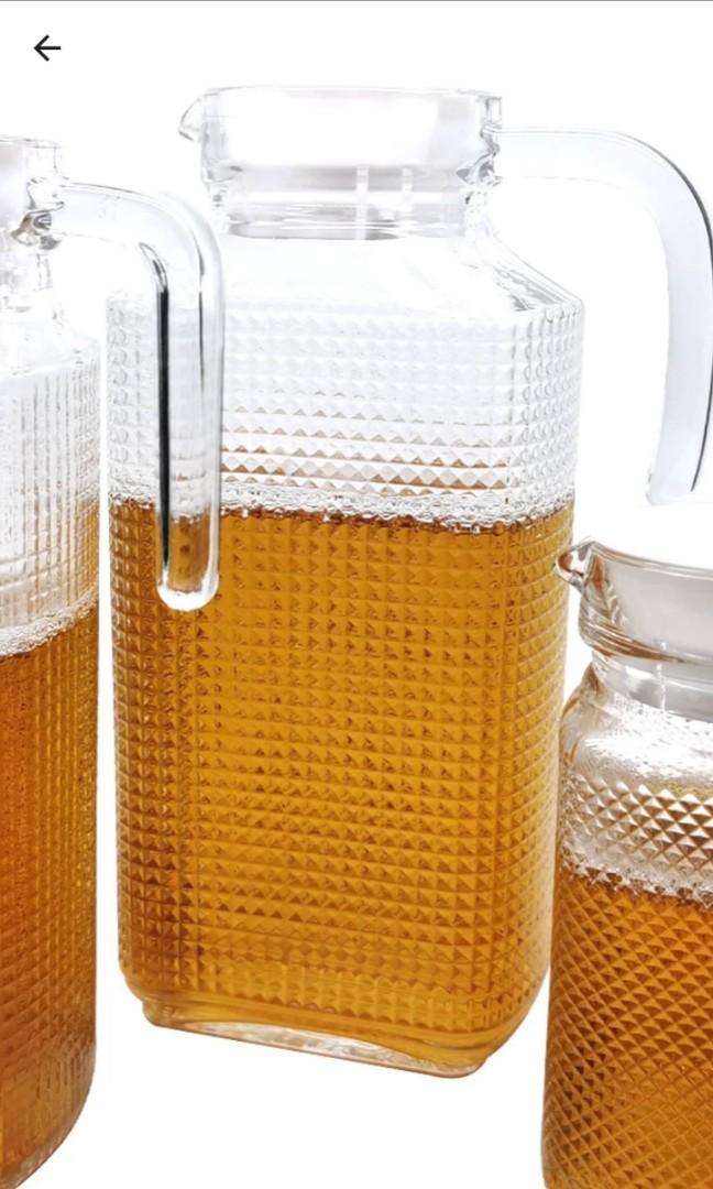 Slique Premium Glass Pitcher with Lid 1,000ml BPA FREE Lead Free, Furniture & Home Living