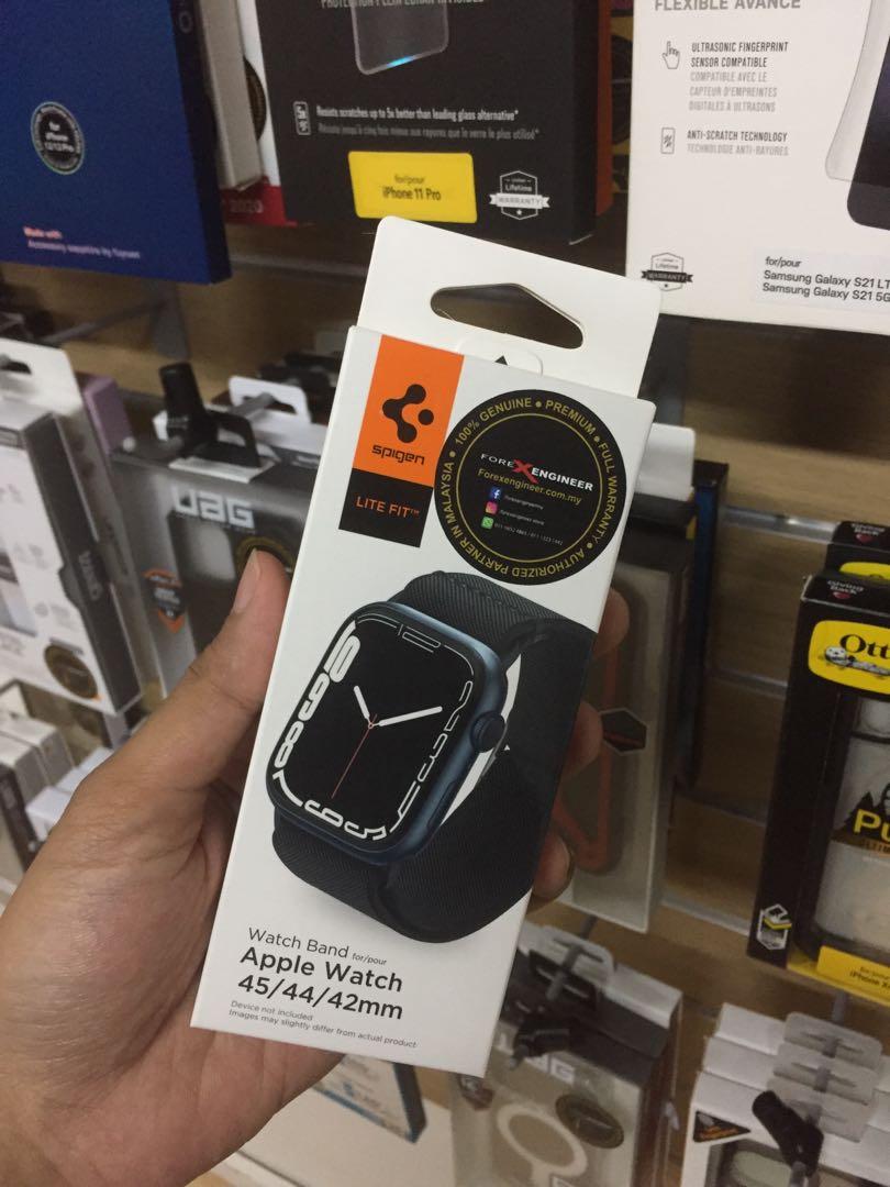 Spigen Lite Fit for Apple Watch Series 7 / SE / 6 / 5 / 4 / 3 / 2 ( 45mm /  44mm / 42mm ) - Black (Barcode: 8809756641534 ), Mobile Phones \u0026 Gadgets,  Mobile \u0026 Gadget Accessories, Other Mobile \u0026 Gadget Accessories on Carousell