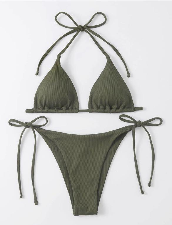 Tanskinned Kelsey Bikini Set in Army Green, Women's Fashion, Swimwear ...