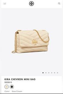 Tory Burch 84007 Kira Chevron Mini Bag New Cream