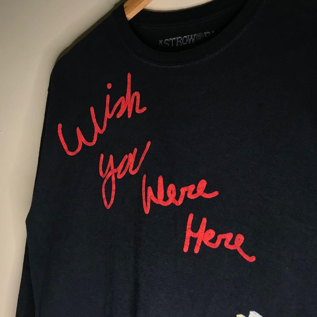 Travis Scott Astroworld Wish You Were Here L/S Tee Black Men's