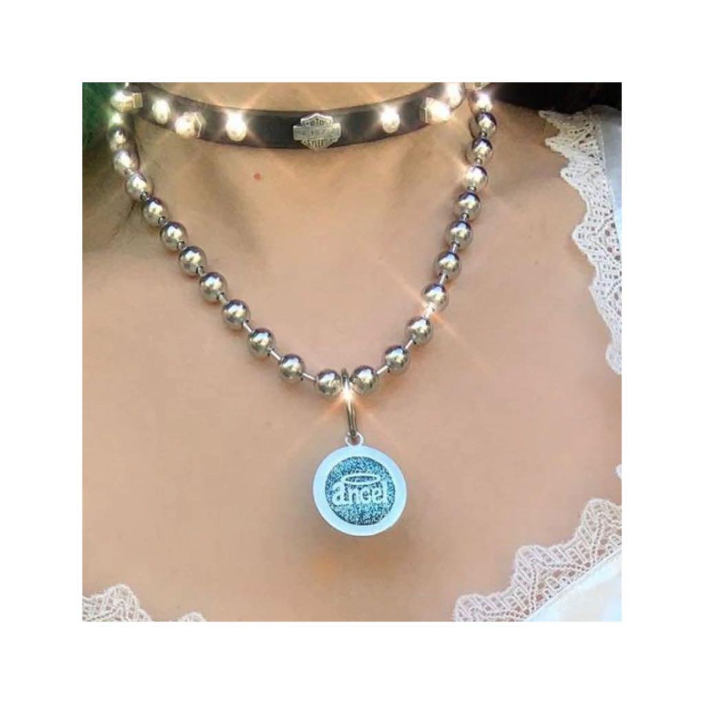 tunnel vision angel ball chain necklace, Women's Fashion, Jewelry