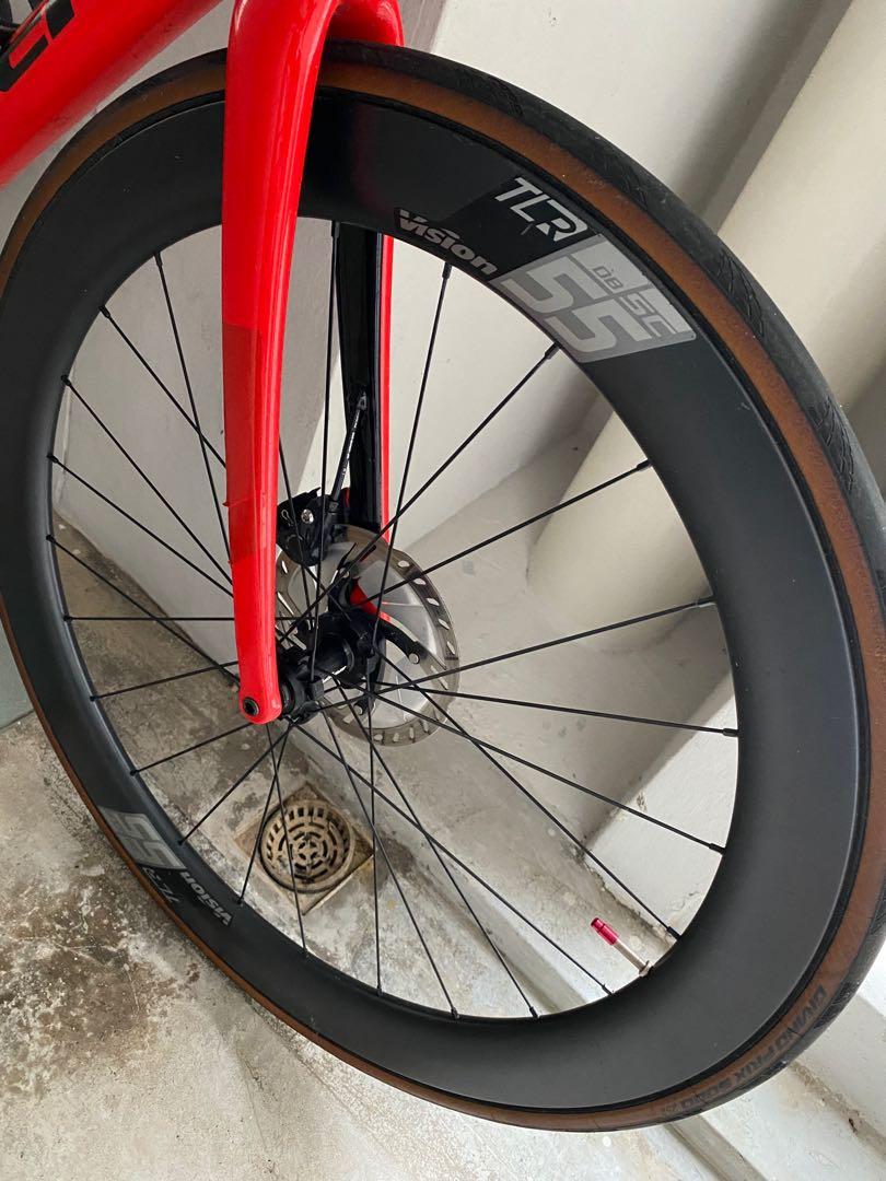 Vision sc55 carbon clincher disc road wheelset deals