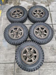 Volk Rays TE37 Bronze Original Size 16 with BFGoodrich Mud Terrain Tires Good as Bnew for Suzuki Jimny