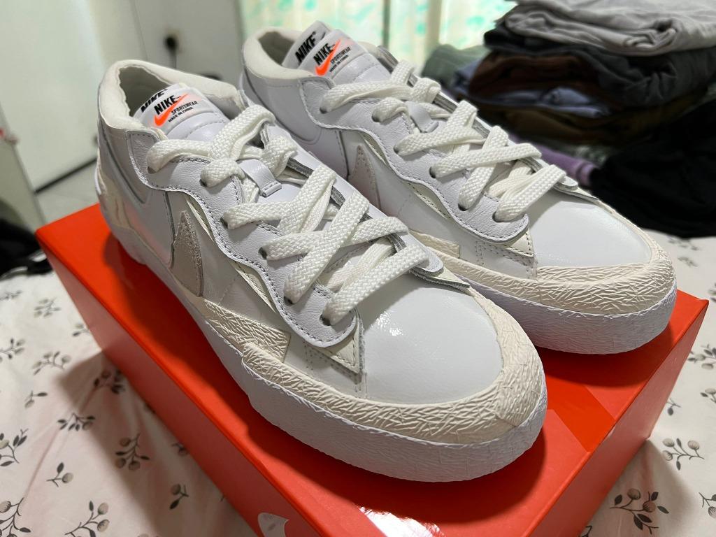 Sacai x nike blazer white best sale grey