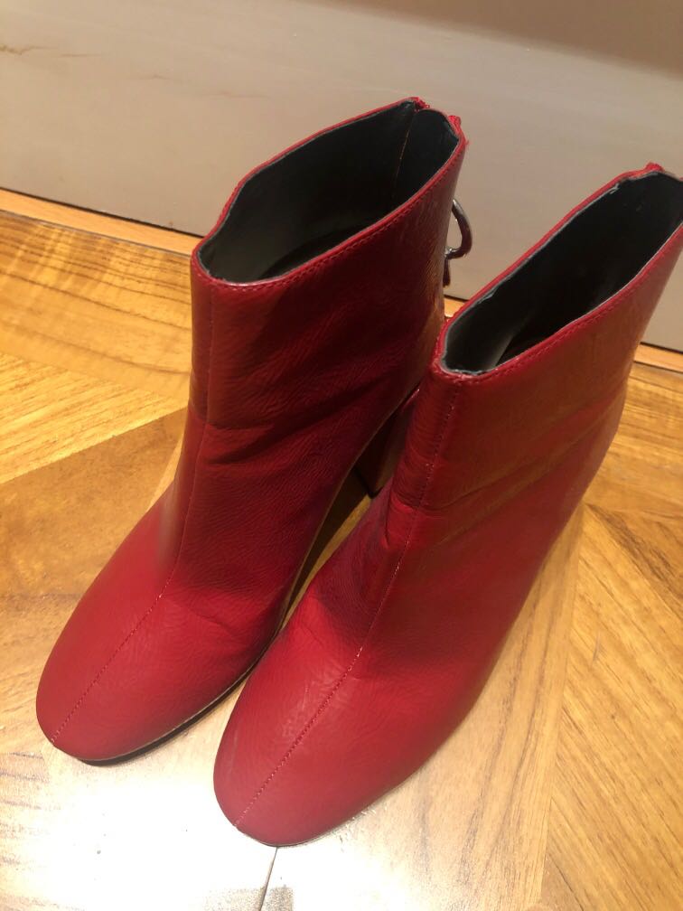 red zara boots