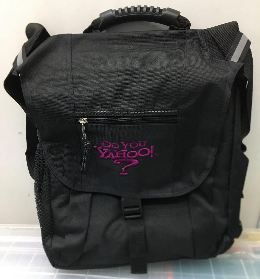035 Yahoo Hk 雅虎香港黑色側孭袋單肩袋 男裝 袋 背包 Carousell
