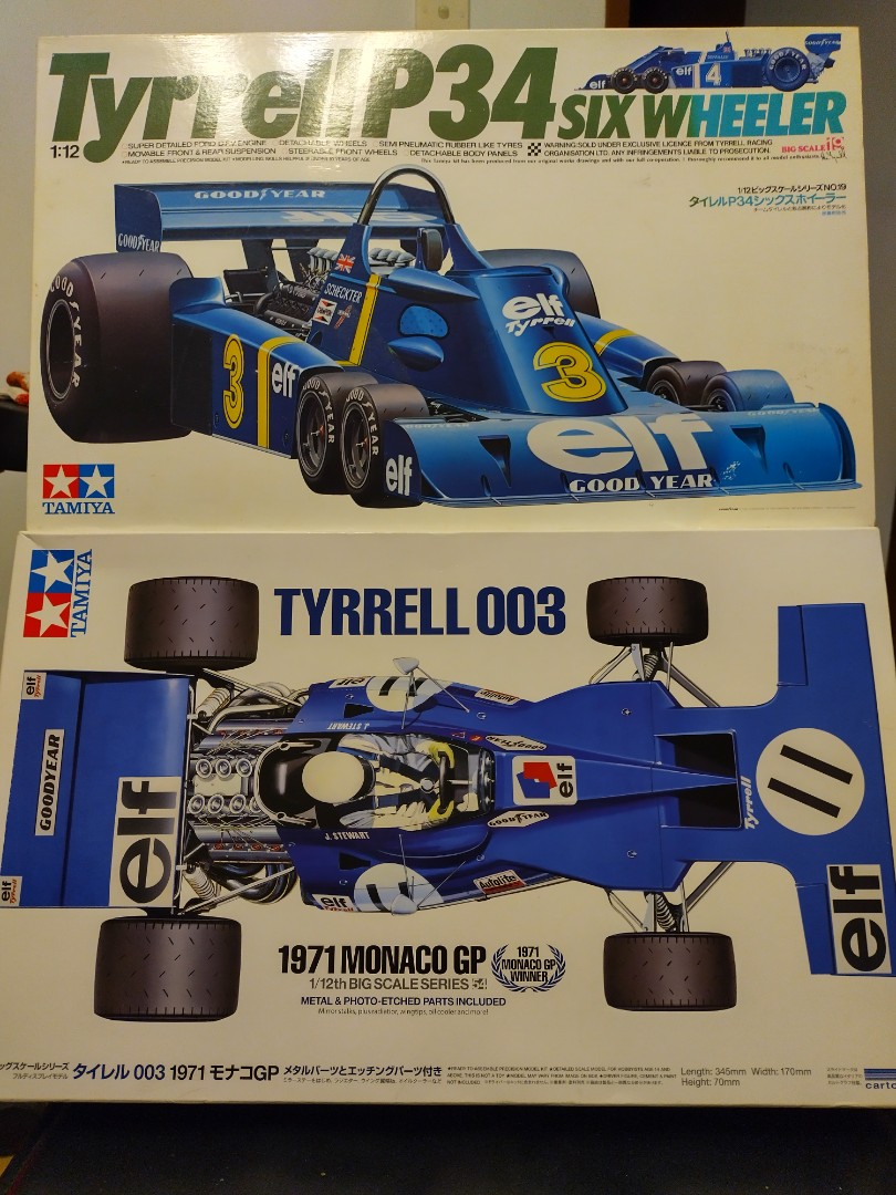 1/12 Tamiya F1 Tyrrell P34模型+ 全新Shunko 水貼及1/12 Tyrrell 003