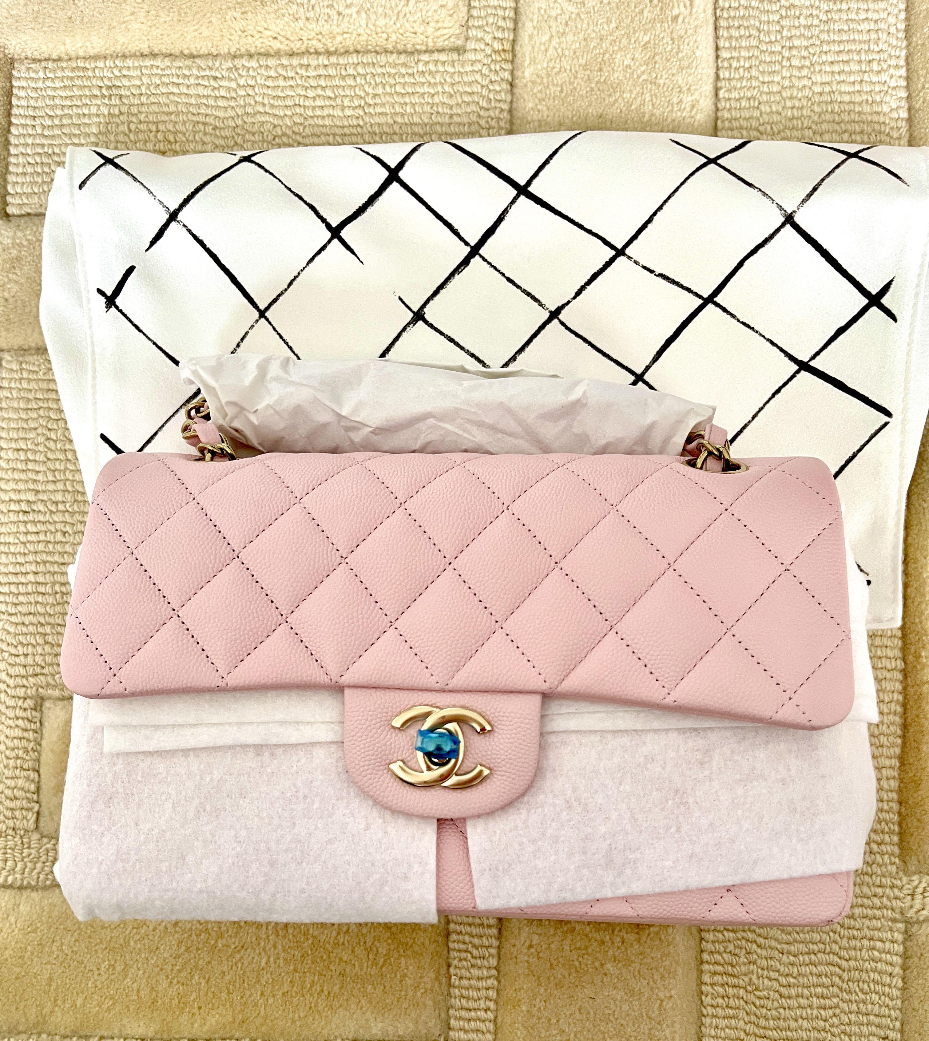 22S Chanel double flap bag in light pink caviar (small), Luxury, Bags &  Wallets on Carousell